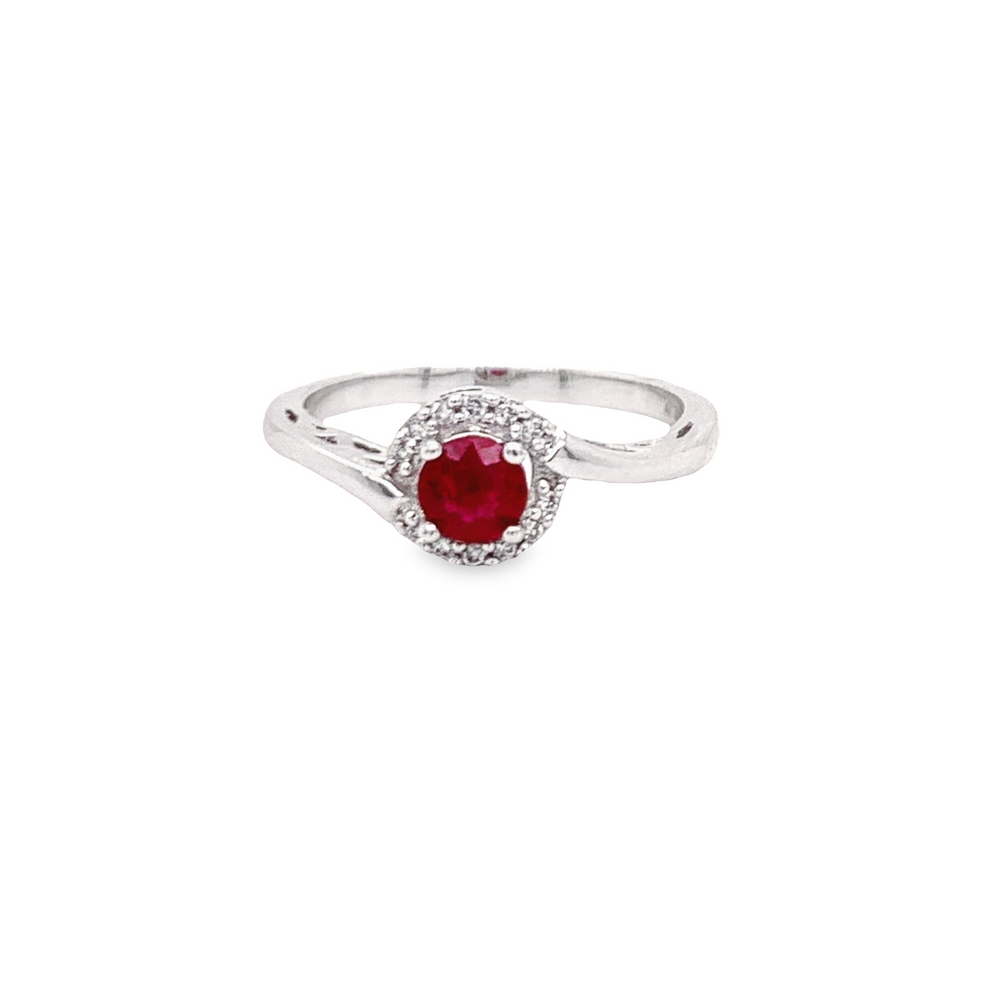 Sterling Silver Womens Round Lab-Created Ruby Solitaire Ring 3/4 Cttw –  Shirin Diamonds