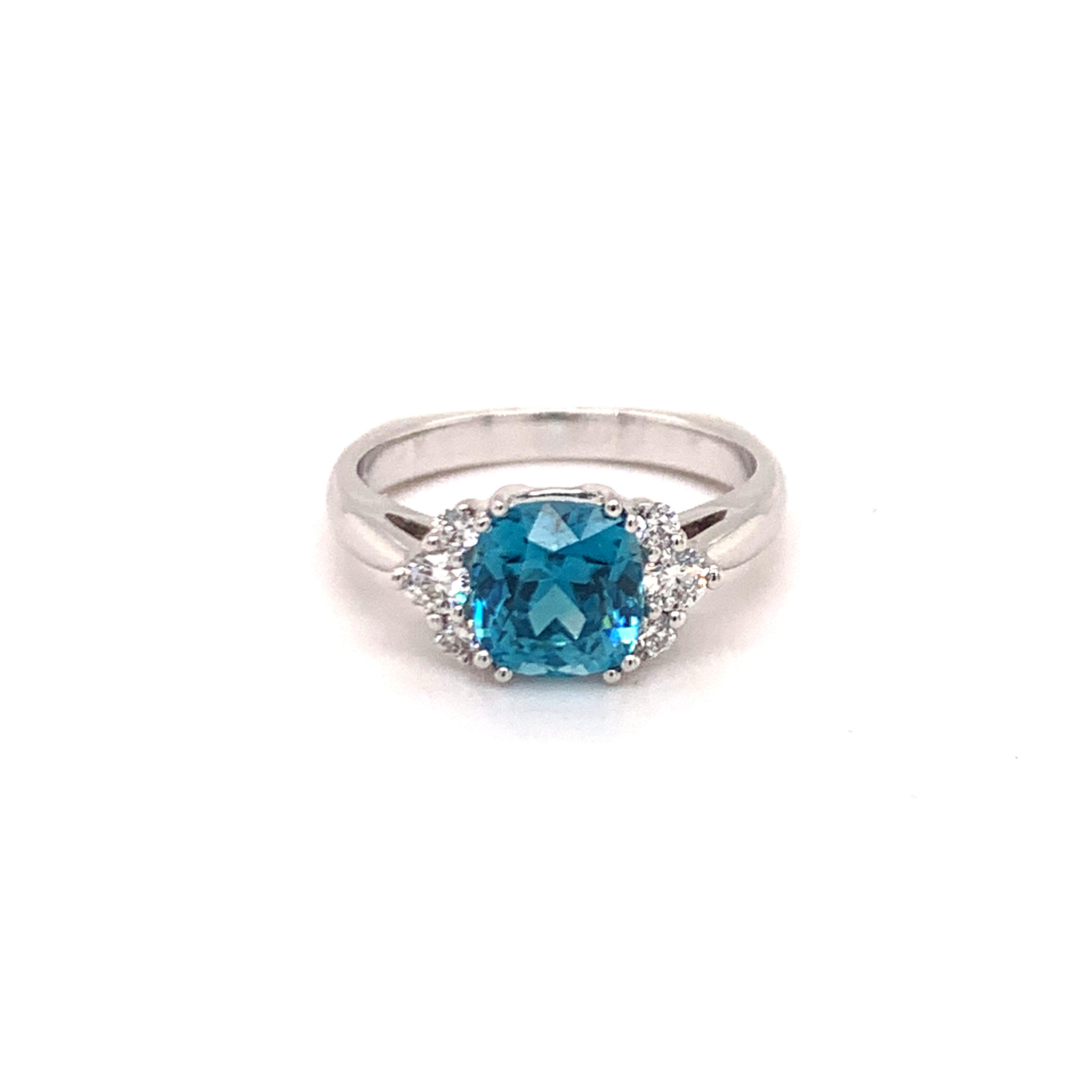 BLUE TOPAZ & DIAMOND RING