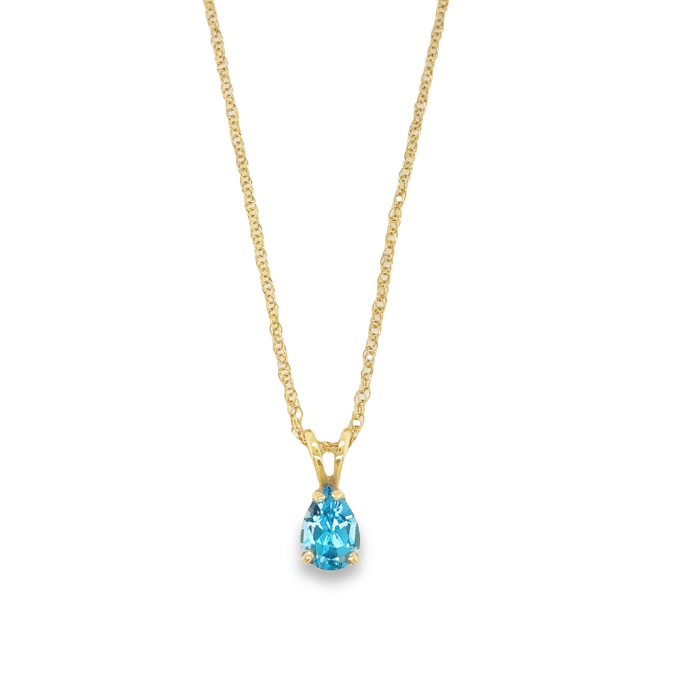 14K Gold Heart Shape Swiss Blue Topaz Necklace 66744: buy online in NYC.  Best price at TRAXNYC.