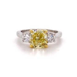 Yellow Cushion Cut Diamond Engagement Ring Iowa City, IA/Yellow Cushion Diamond Engagement Ring Iowa City, IA