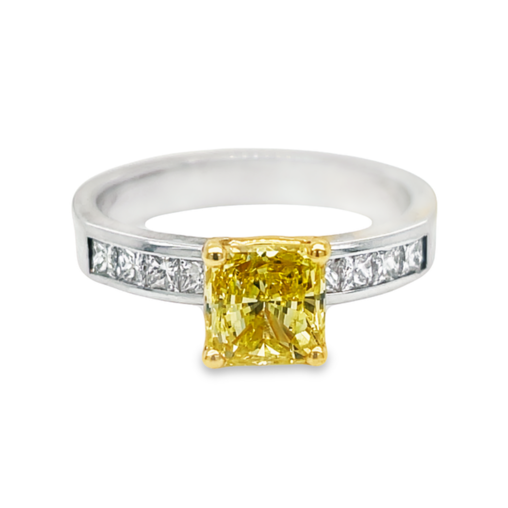 2.36 ct Yellow Diamond Ring with Wide Band in 18k Yellow Gold | Jewelsmith