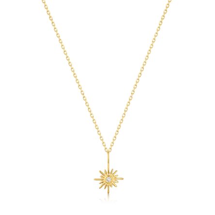 14kt Gold Sunburst Natural Diamond Necklace