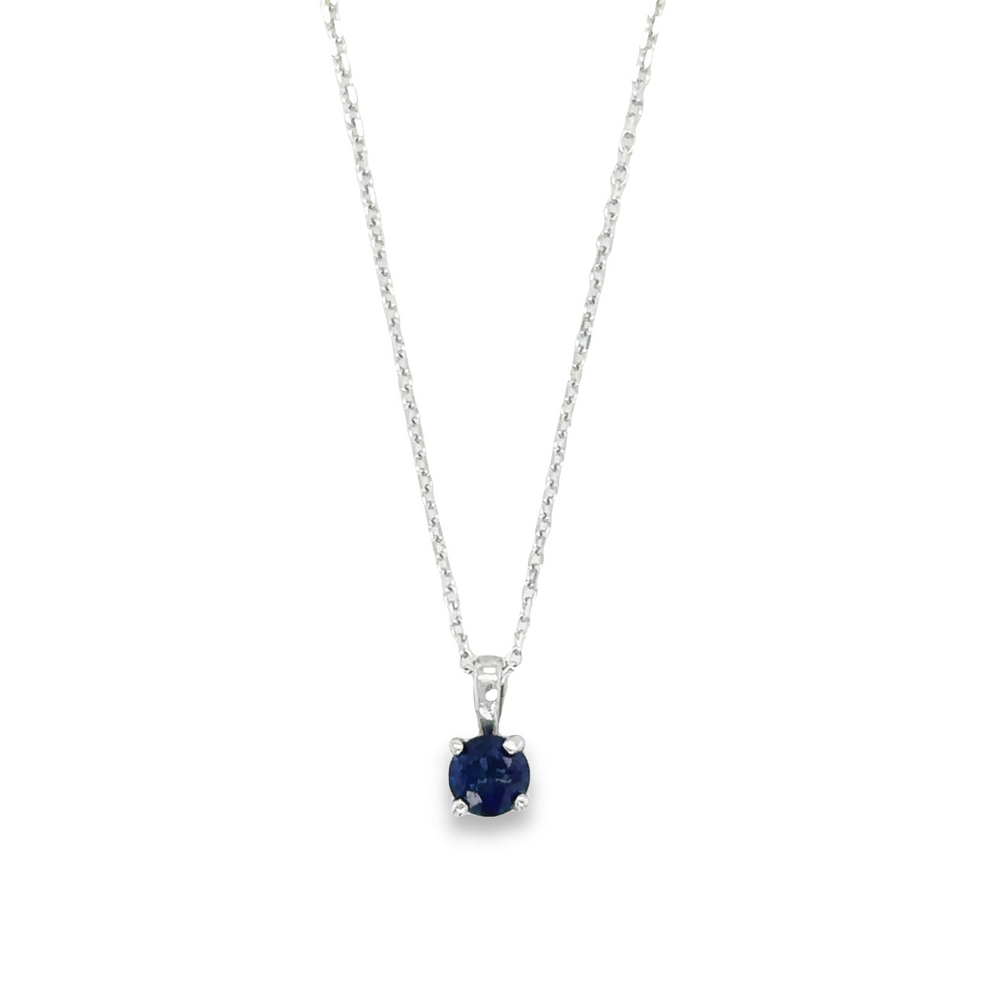 18k White Gold Blue Sapphire Ruby Diamond Flower Pendant Necklace – CJ  Charles Jewelers