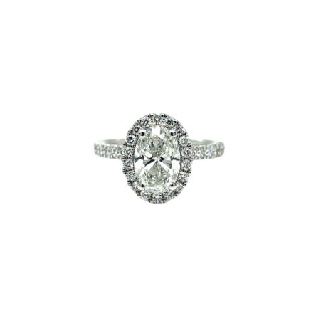 1.50ct LAB GROWN OVAL CUT DIAMOND HALO ENGAGEMENT RING