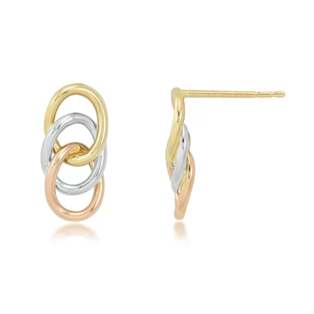 TRI-COLOR CIRCLE STUD EARRINGS