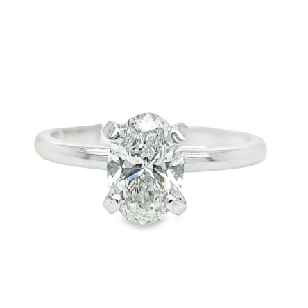 1.11ct LAB GROWN OVAL CUT DIAMOND SOLITAIRE ENGAGEMENT RING