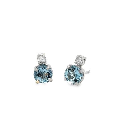 AQUAMARINE & DIAMOND EARRINGS