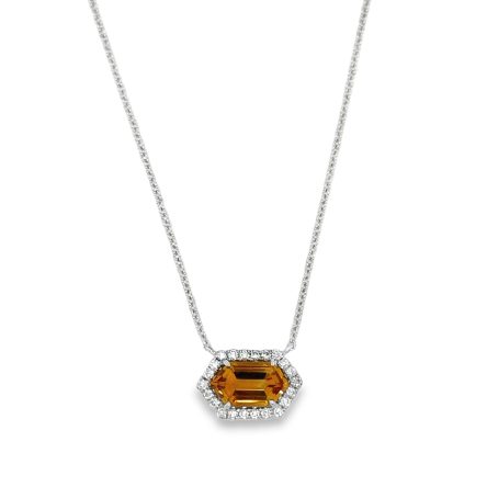 CITRINE & DIAMOND NECKLACE