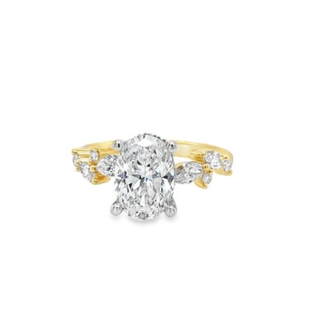 OVAL CUT DIAMOND ENGAGEMENT SEMI-MOUNT RING