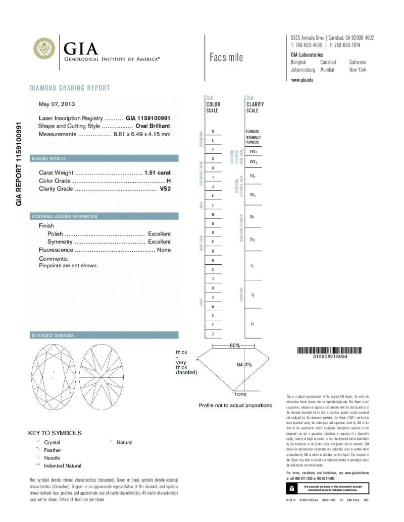 1.51ct H, VS2 Oval Cut Diamond - Image 2