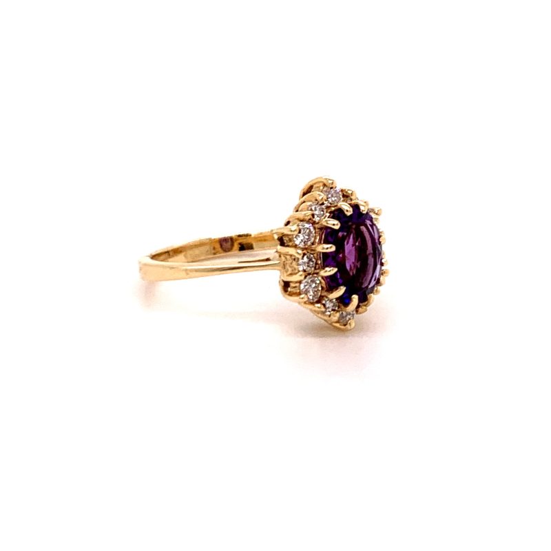 AMETHYST & DIAMOND HALO RING - Image 2