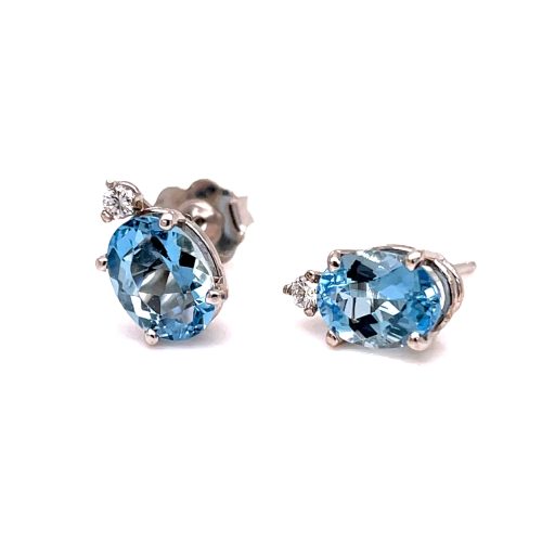 AQUAMARINE & DIAMOND EARRINGS