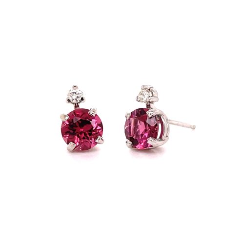 PINK TOURMALINE & DIAMOND EARRINGS
