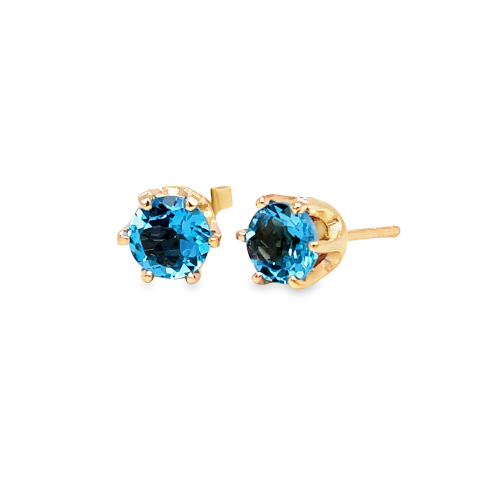 BLUE TOPAZ STUD EARRINGS