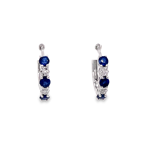 SAPPHIRE & DIAMOND HOOP EARRINGS