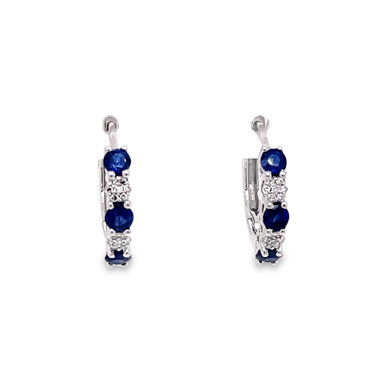 SAPPHIRE & DIAMOND HOOP EARRINGS