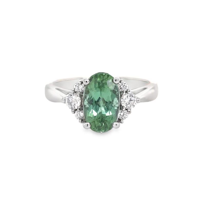 MINT GREEN TOURMALINE & DIAMOND RING