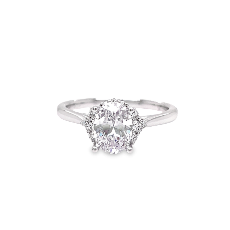OVAL CUT DIAMOND ENGAGEMENT SEMI-MOUNT RING
