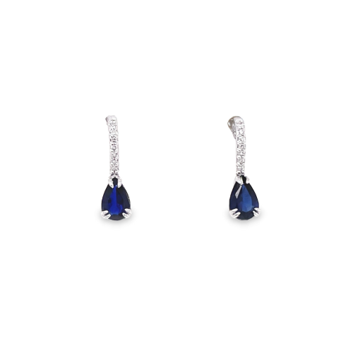 SAPPHIRE & DIAMOND DANGLE EARRINGS