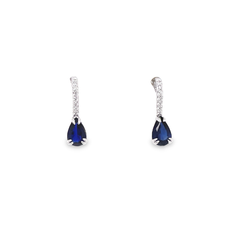 SAPPHIRE & DIAMOND DANGLE EARRINGS