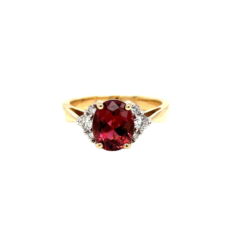 RUBELLITE & DIAMOND RING