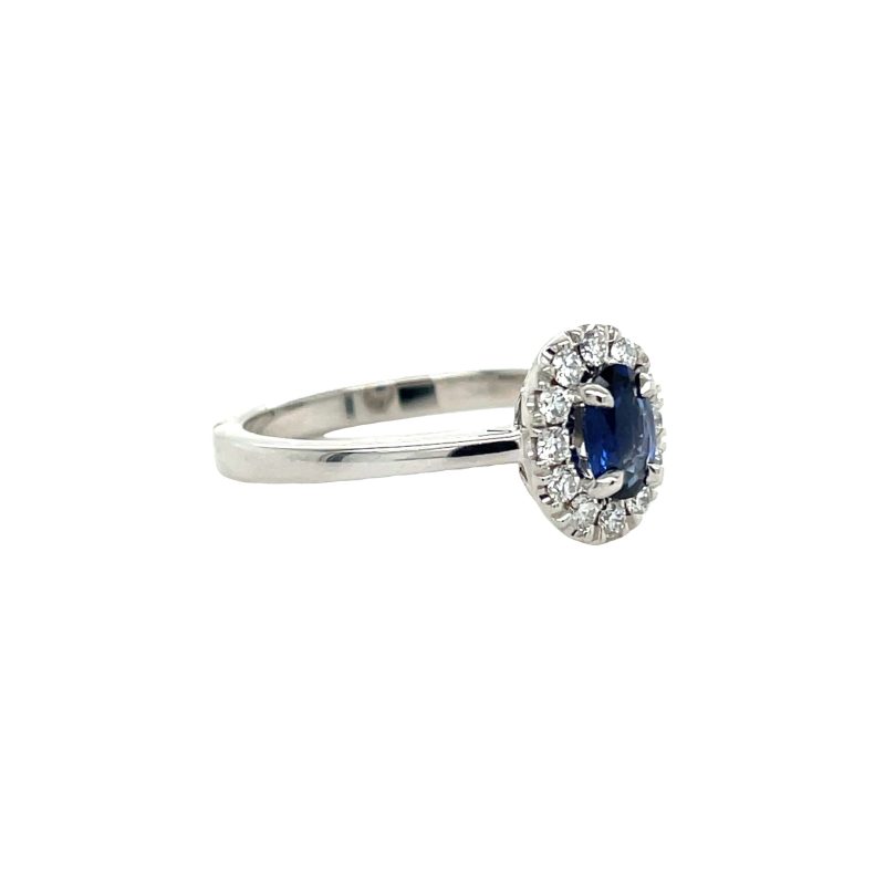 SAPPHIRE & DIAMOND HALO FASHION RING - Image 2