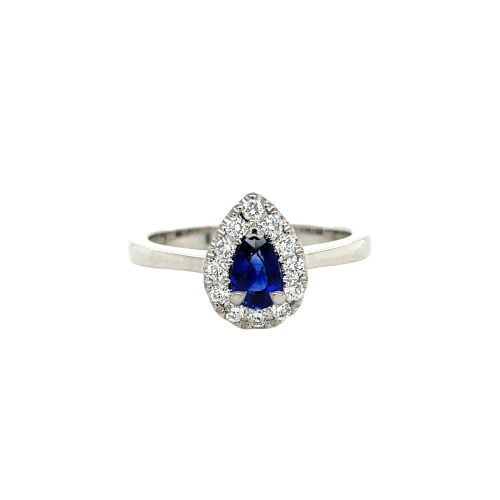 SAPPHIRE & DIAMOND HALO FASHION RING