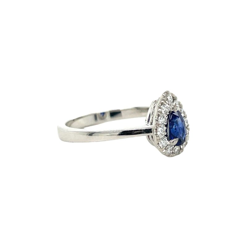 SAPPHIRE & DIAMOND HALO FASHION RING - Image 2