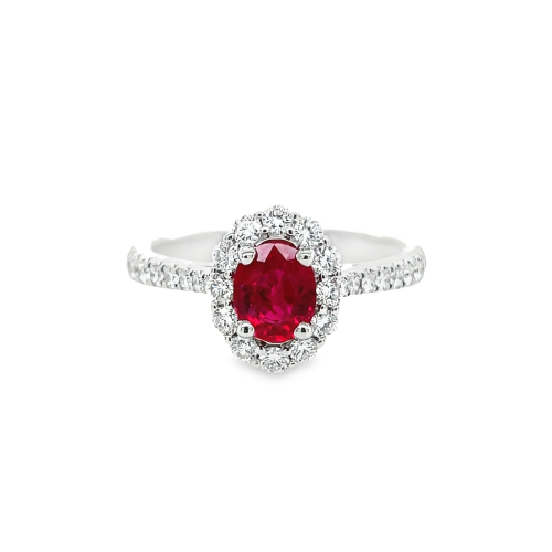 RUBY & DIAMOND HALO RING