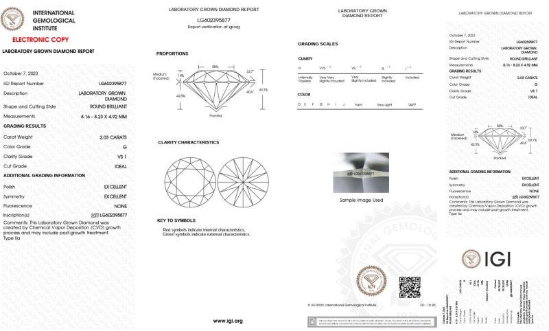 2.03ct ROUND BRILLIANT CUT LAB GROWN DIAMOND ENGAGEMENT RING - Image 3