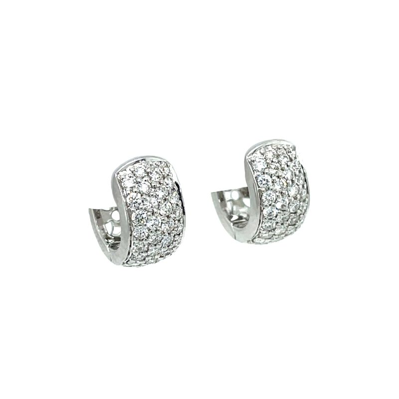DIAMOND PAVE HUGGIE HOOP EARRINGS - Image 2