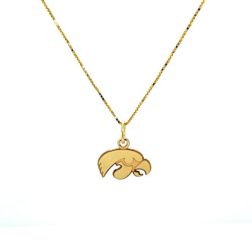 SMALL 10K YELLOW GOLD TIGERHAWK PENDANT WITH CHAIN