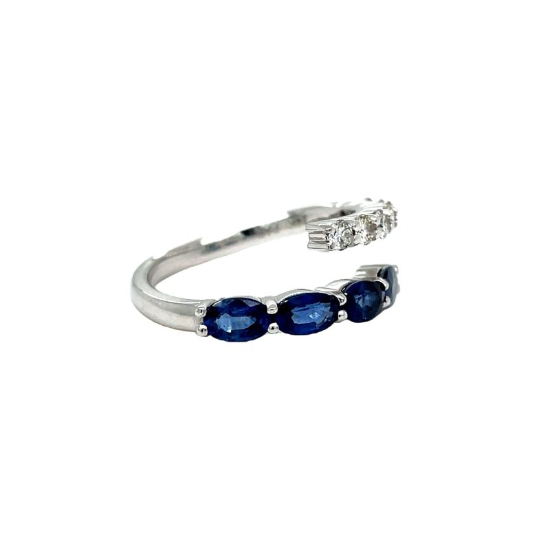 SAPPHIRE & DIAMOND BYPASS FASHION RING - Image 2
