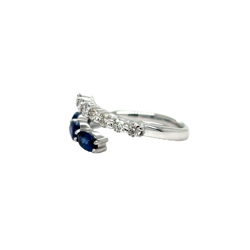 SAPPHIRE & DIAMOND BYPASS FASHION RING - Image 3