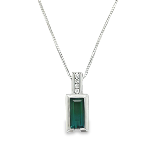 GREEN TOURMALINE & DIAMOND NECKLACE