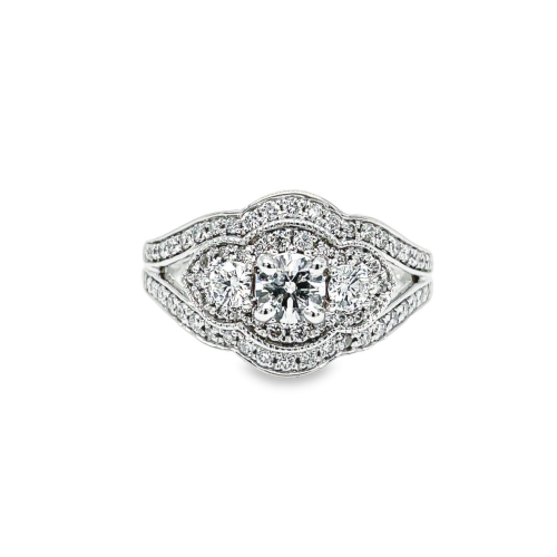0.30ct ROUND BRILLIANT CUT DIAMOND HALO ENGAGEMENT RING