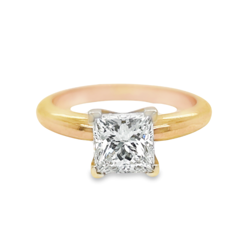 1.21ct PRINCESS CUT DIAMOND SOLITAIRE ENGAGEMENT RING