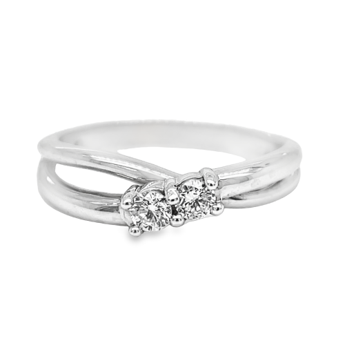 0.20ct TOTAL WEIGHT DIAMOND TWO STONE FASHION RING