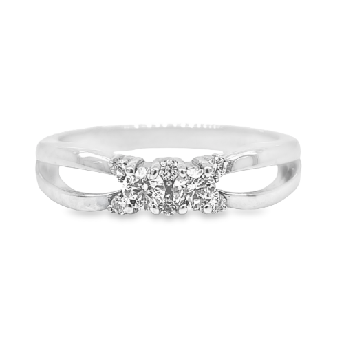 0.33ct TOTAL WEIGHT DIAMOND TWO-STONE FASHION RING