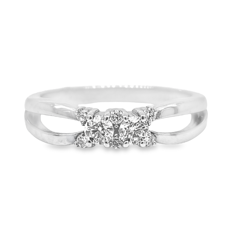 0.33ct TOTAL WEIGHT DIAMOND TWO-STONE FASHION RING