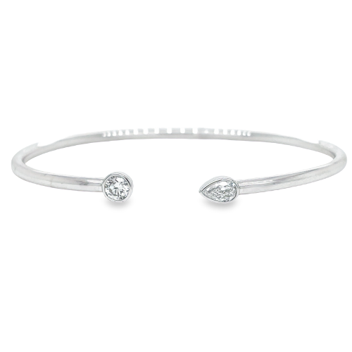 0.48ct TOTAL WEIGHT DIAMOND TWO STONE BANGLE BRACELET