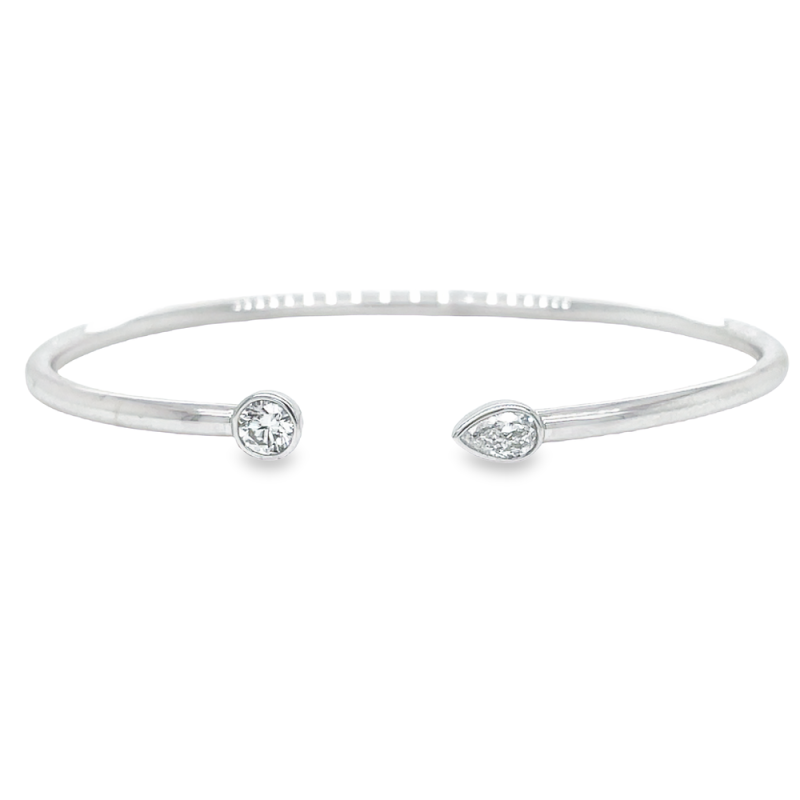 0.48ct TOTAL WEIGHT DIAMOND TWO STONE BANGLE BRACELET