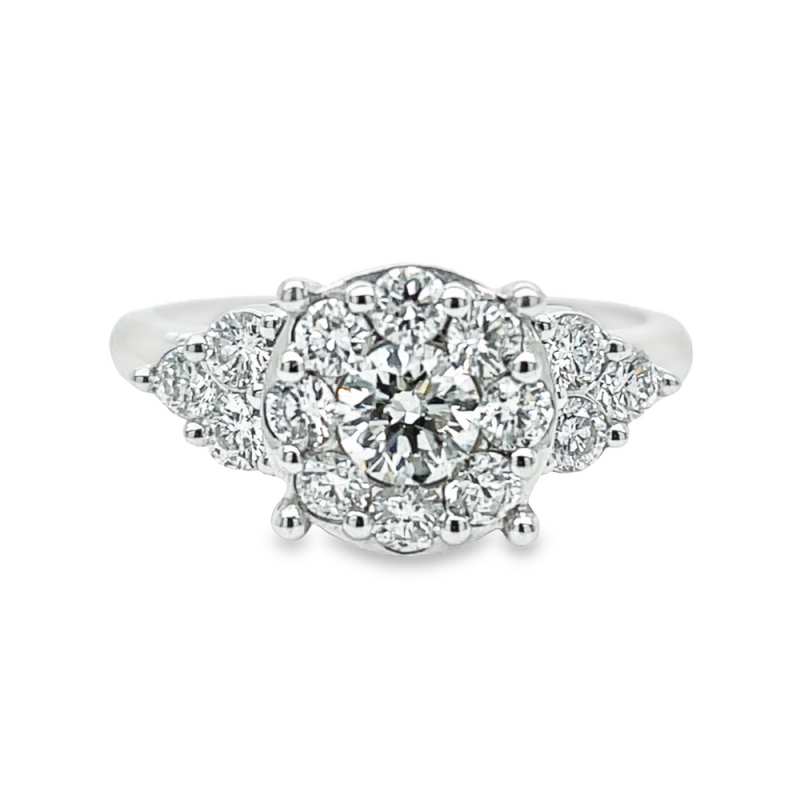 0.30ct ROUND BRILLIANT CUT DIAMOND HALO ENGAGEMENT RING
