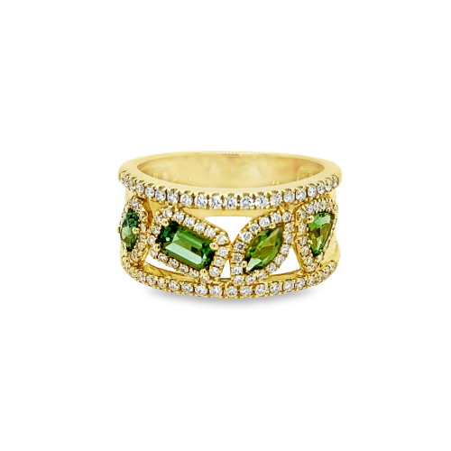 GREEN TOURMALINE & DIAMOND RING