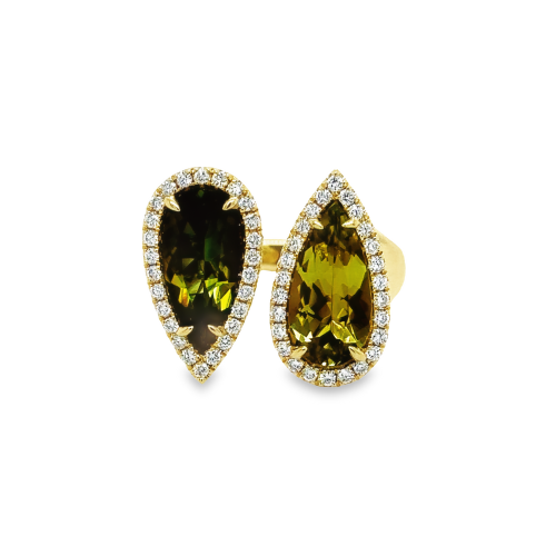 GREEN TOURMALINE & DIAMOND RING