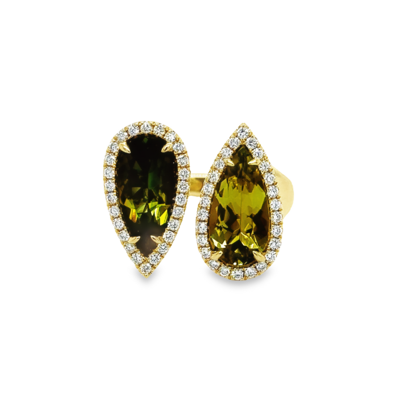 GREEN TOURMALINE & DIAMOND RING