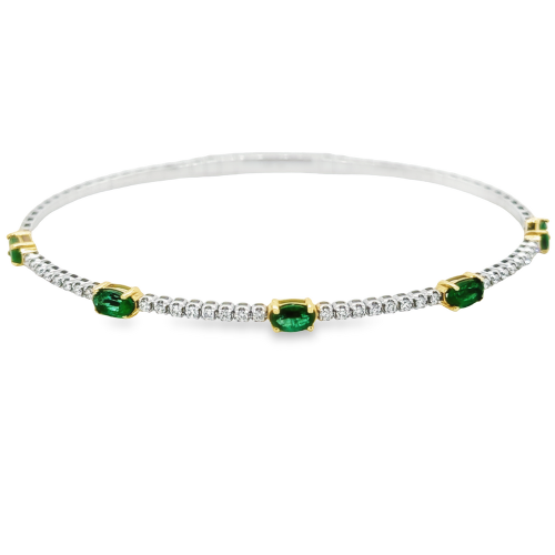EMERALD & DIAMOND BANGLE BRACELET