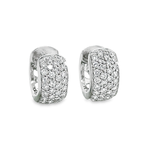 DIAMOND PAVE HUGGIE HOOP EARRINGS