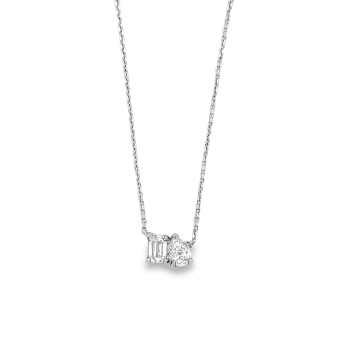 DIAMOND TWO STONE NECKLACE