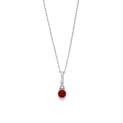 CREATED RUBY & DIAMOND NECKLACE